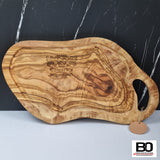 Olivenbrett - Brotzeitbrett - Schneidebrett - Servierplatte - Barbecue ~ 40-44 cm
