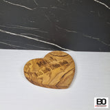 Oliven Herz Schneidebrett ~20x22 cm