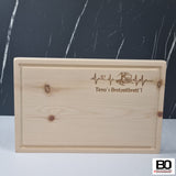 Brotzeitbrett aus Zirbenholz mit Saftrille ~28x18x3 cm