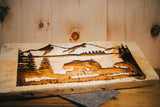 Brandbild groß "Altholz" rustikal (Wildnis mit Bär)
