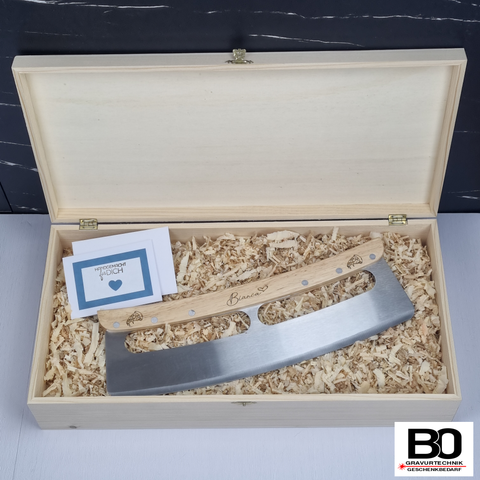 Pizzawiege / Pizzaschneider 32 cm mit Holzgriff